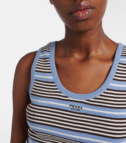 Débardeur rayé en coton mélangé - Prada - Modalova