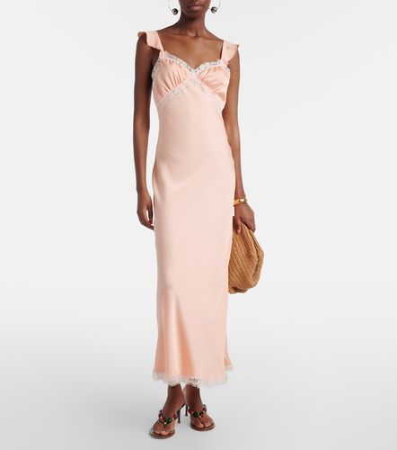 Robe longue Sella en satin à dentelle - Faithfull - Modalova