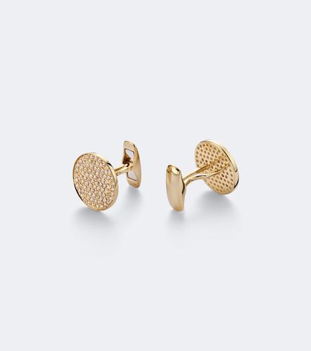 Boutons de manchettes Disc en or 14 ct et diamants - Sydney Evan - Modalova