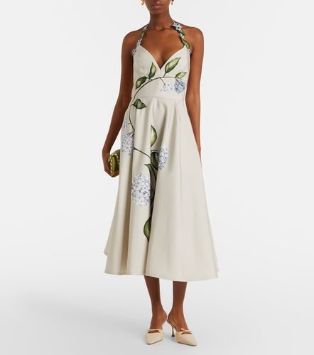 Robe de cocktail en faille à fleurs - Oscar de la Renta - Modalova
