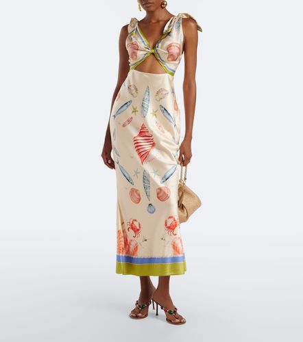 Retrofête Robe longue Carlotte en soie mélangée à imprimés - Retrofete - Modalova