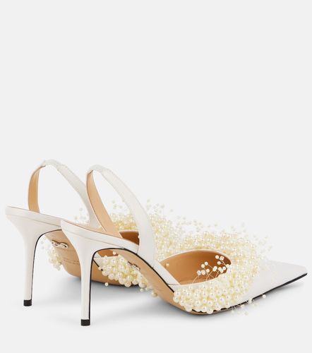 Escarpins slingback Floating Pearl 85 en satin - Mach & Mach - Modalova