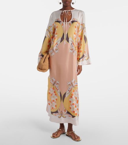 Robe longue Twin Flame imprimée en soie - La DoubleJ - Modalova