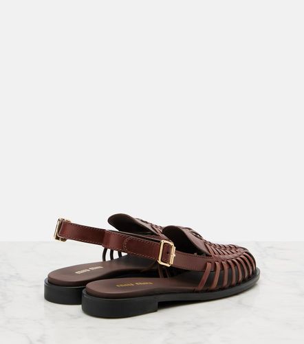 Miu Miu Sandales slingback en cuir - Miu Miu - Modalova