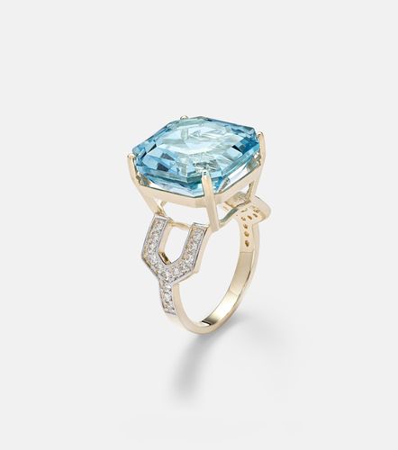 Bague en or 14 ct, diamants et topaze - Mateo - Modalova