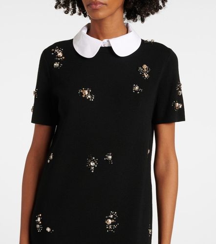 Robe midi en laine mélangée à ornements - Tory Burch - Modalova