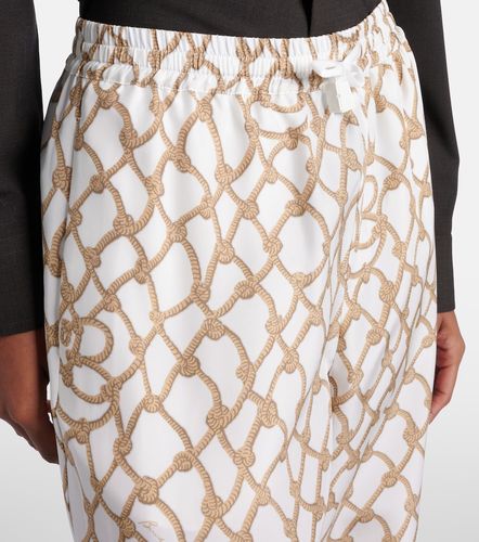 Pantalon ample imprimé en soie - Burberry - Modalova