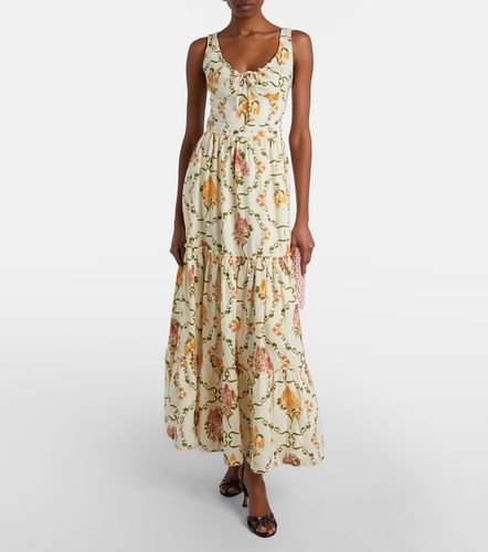Robe longue Azulejo en lin à fleurs - Agua by Agua Bendita - Modalova