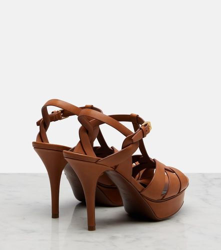 Sandales à plateau Tribute en cuir - Saint Laurent - Modalova
