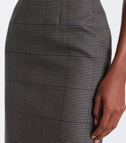 Robe midi en laine à motif pied-de-poule - Mugler - Modalova