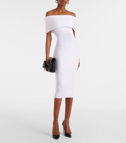 Robe midi en maille côtelée à épaules dénudées - Mugler - Modalova