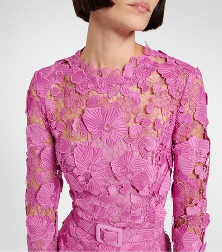 Robe en dentelle à fleurs - Oscar de la Renta - Modalova