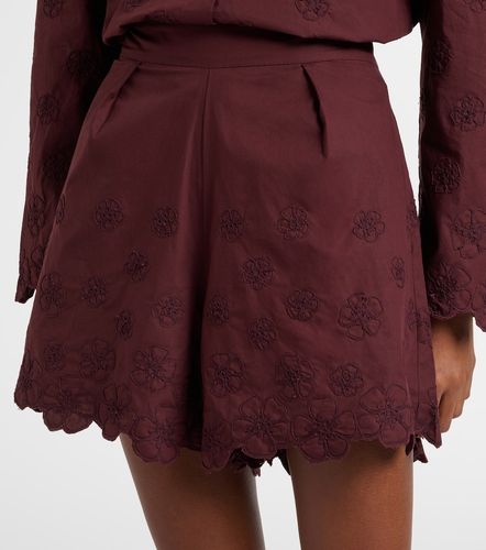 Short brodé en coton à fleurs - Juliet Dunn - Modalova