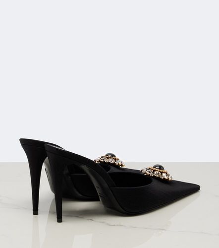 Mules Cosmo en satin à ornements - Saint Laurent - Modalova