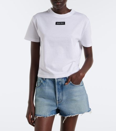 Miu Miu T-shirt en coton à logo - Miu Miu - Modalova