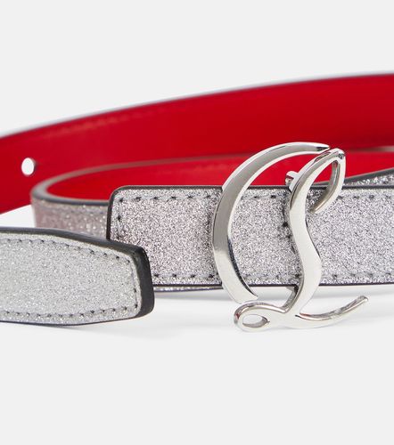Ceinture en cuir à logo à paillettes - Christian Louboutin - Modalova