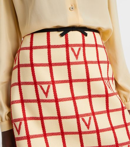 Mini-jupe VLogo en laine et coton à carreaux - Valentino - Modalova