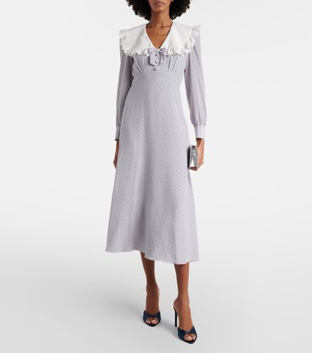 Robe midi en soie à pois - Alessandra Rich - Modalova