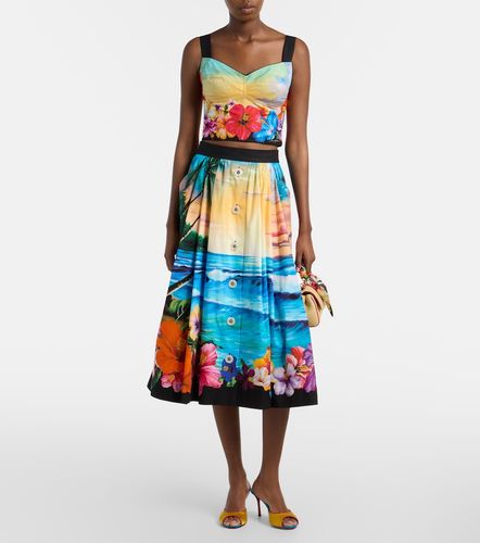 Jupe midi imprimé en coton - Dolce&Gabbana - Modalova