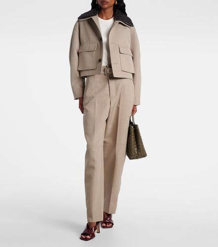 Veste raccourcie en laine et cuir - Bottega Veneta - Modalova