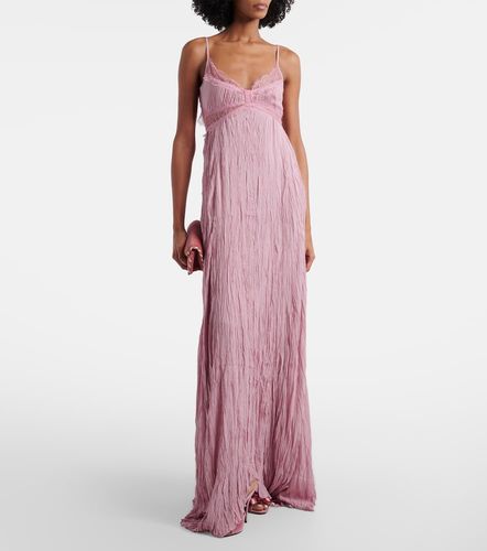 Robe longue en georgette à dentelle - Blumarine - Modalova