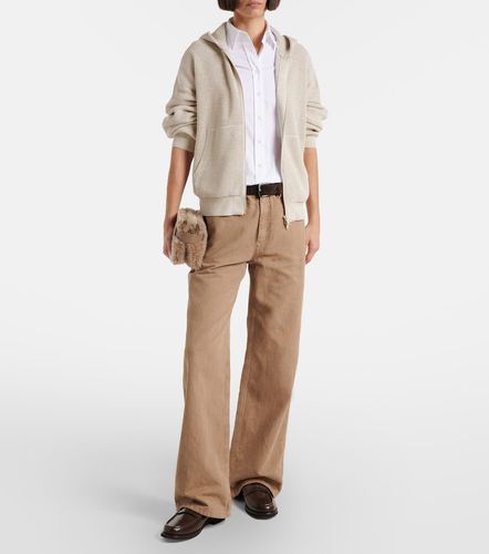 Pantalon ample en coton et lin à taille mi-haute - Brunello Cucinelli - Modalova