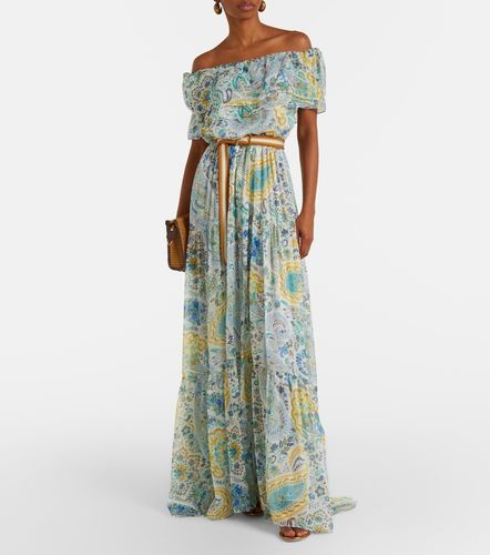 Robe longue en soie à motif cachemire - Etro - Modalova