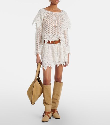 Mini-jupe Hanta en dentelle de coton à fleurs - Isabel Marant - Modalova
