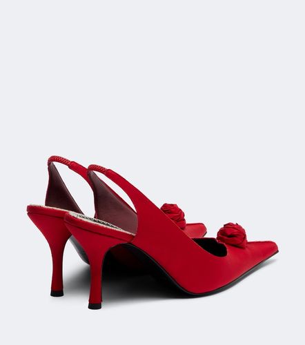 Escarpins slingback en satin à appliqué - Magda Butrym - Modalova