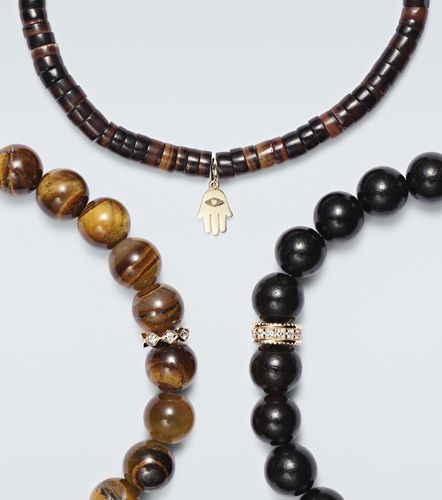 Set de 3 bracelets en or 14 ct, perles et pierres précieuses - Sydney Evan - Modalova