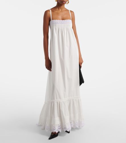 Robe longue en coton à broderie - Saint Laurent - Modalova