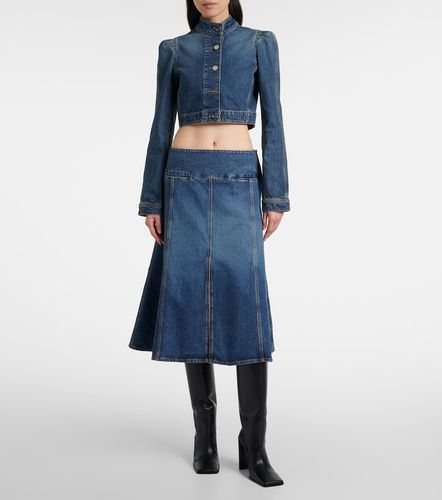 Alaïa Jupe midi à taille mi-haute en jean - Alaia - Modalova