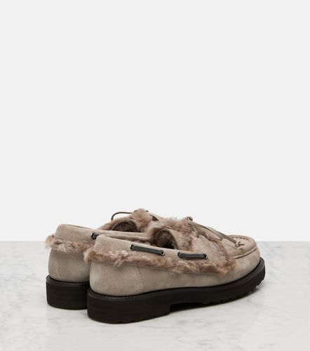 Chaussures bateau Monili en daim et shearling - Brunello Cucinelli - Modalova