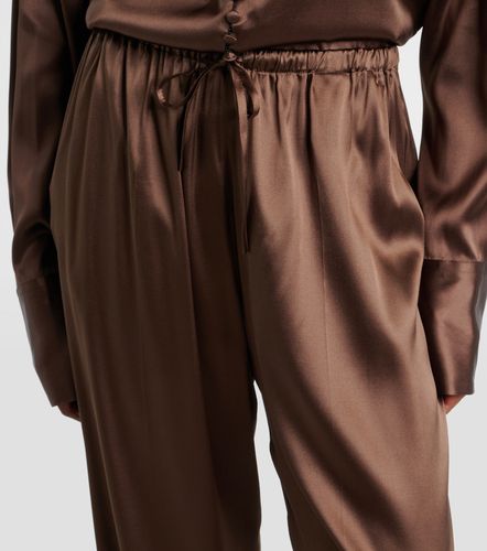 Pantalon droit à taille mi-haute en soie mélangée - Dries Van Noten - Modalova
