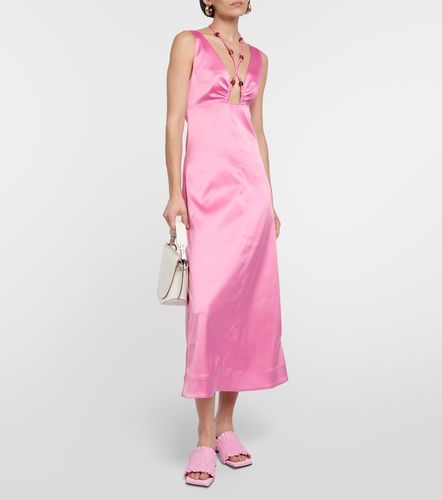 Ganni Robe midi en satin - Ganni - Modalova