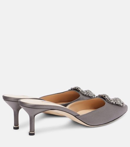Mules Hangisimu en satin à ornements - Manolo Blahnik - Modalova
