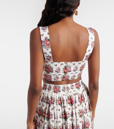 Top raccourci en coton à fleurs - Dolce&Gabbana - Modalova