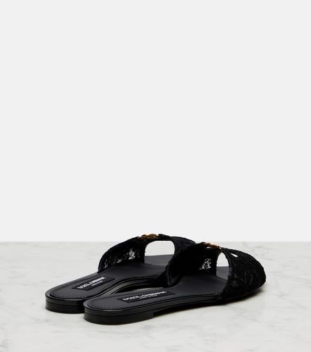 Mules DG en dentelle et cuir - Dolce&Gabbana - Modalova