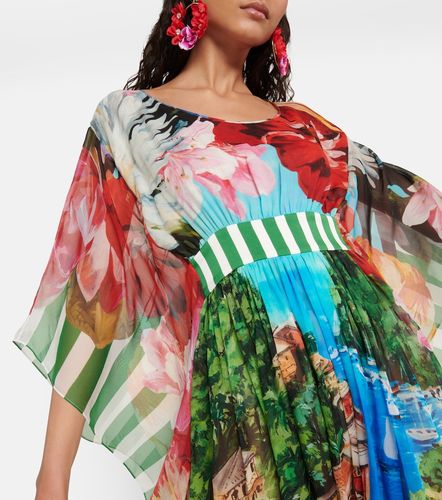 Robe longue Portofino imprimée en soie - Dolce&Gabbana - Modalova