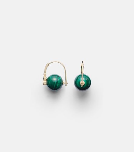 Boucles d'oreilles en or 14 ct, diamants et malachites - Sydney Evan - Modalova