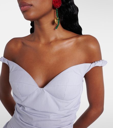 Robe rayée en coton à encolure bardot - Magda Butrym - Modalova