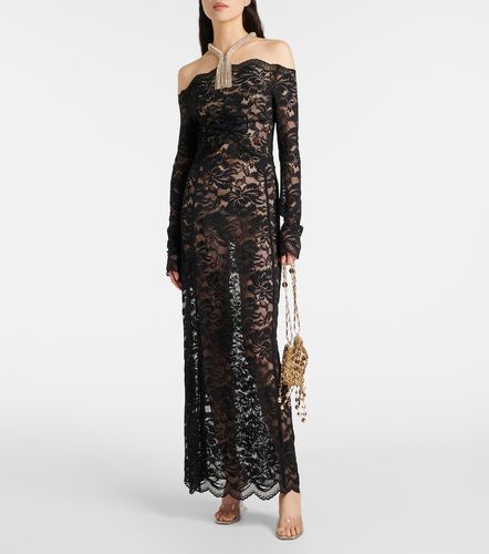 Robe longue en dentelle florale - Rabanne - Modalova