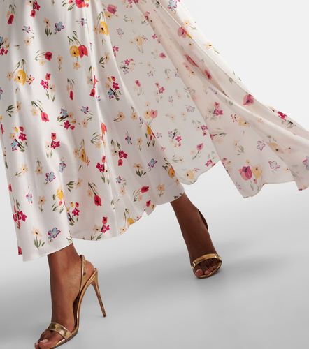 Robe longue en soie à cape et imprimé floral - Rodarte - Modalova