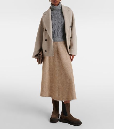 Jupe midi en laine et cachemire mélangés - Brunello Cucinelli - Modalova