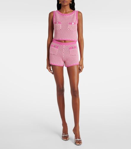 Top raccourci en crochet de coton mélangé - Versace - Modalova