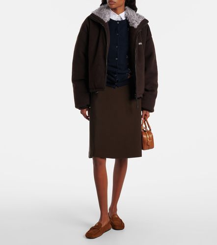 Veste bomber en gabardine à logo - Miu Miu - Modalova