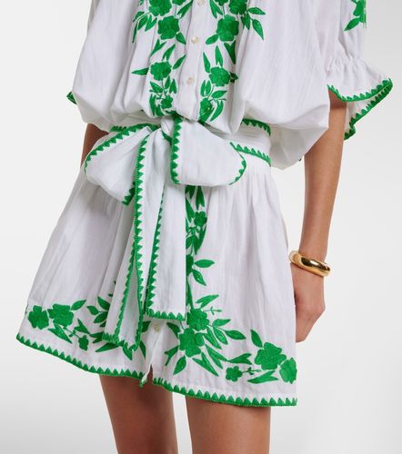 Robe en coton et lin à broderie - Juliet Dunn - Modalova