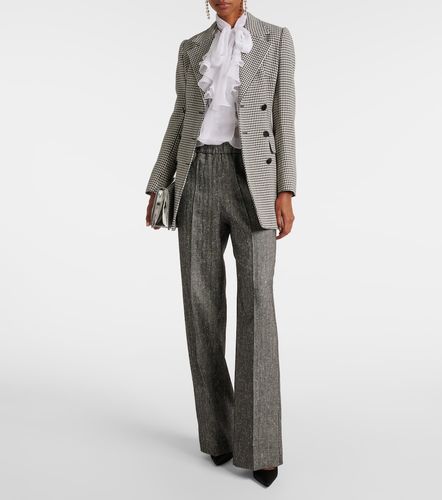 Pantalon ample taille haute en laine mélangée - Dolce&Gabbana - Modalova