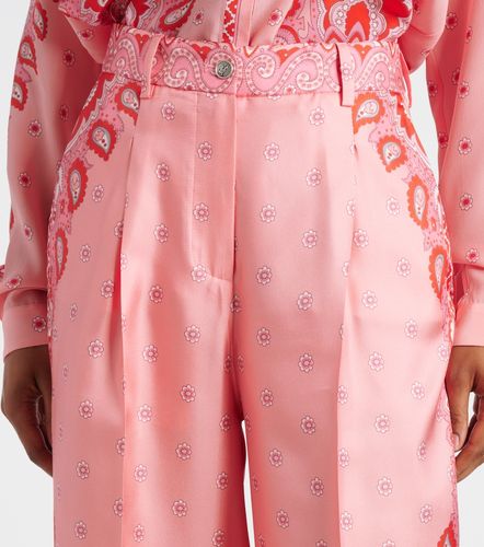 Pantalon droit en soie à motif cachemire - Etro - Modalova