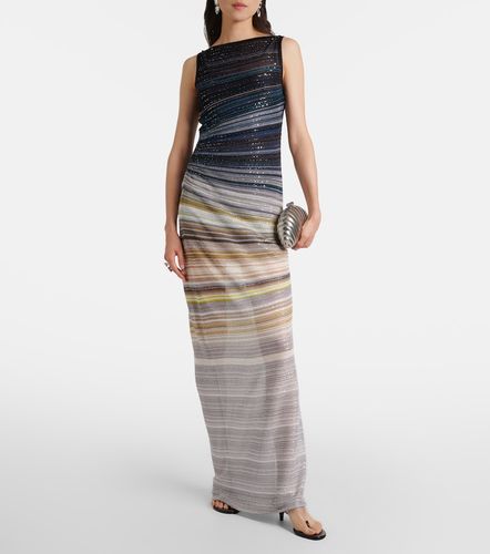 Robe longue rayée en lamé à sequins - Missoni - Modalova